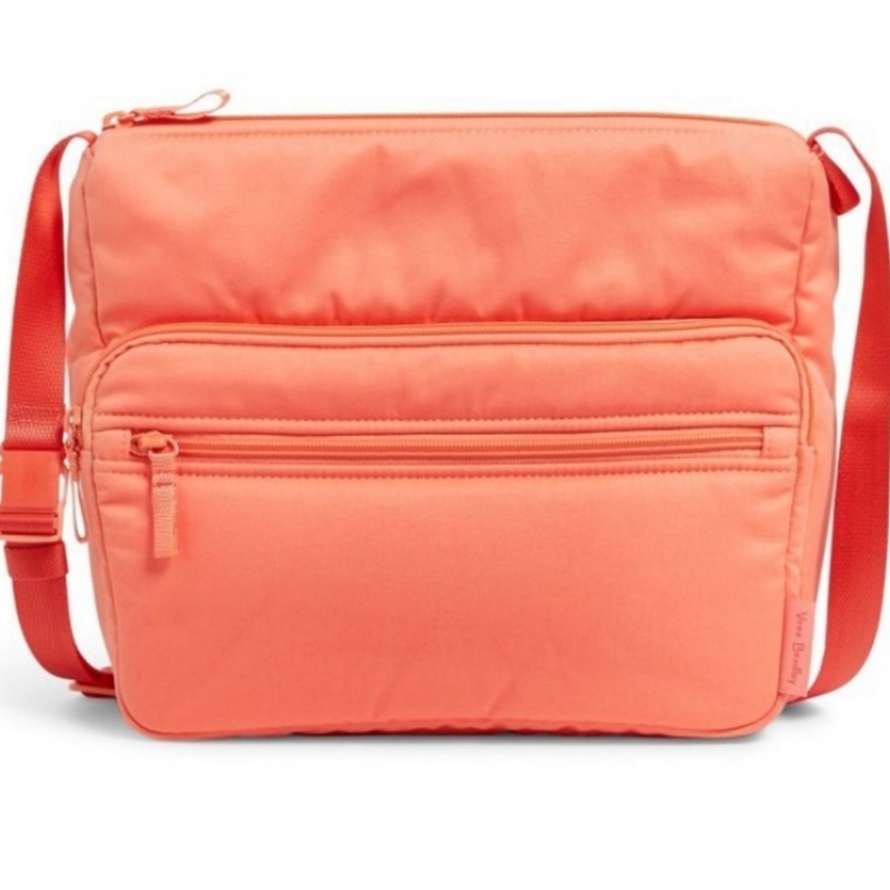 Vera Bradley Recycled Cotton Utility Crossbody Purse Desert Flower Pink